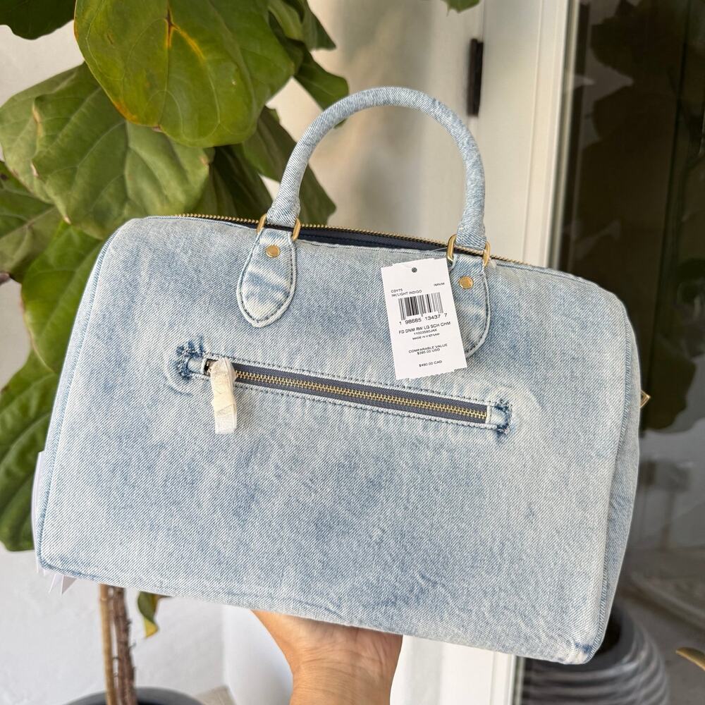 NWT Coach Rowan Large Satchel In Loved Denim CDY75 - Picture 5 of 12